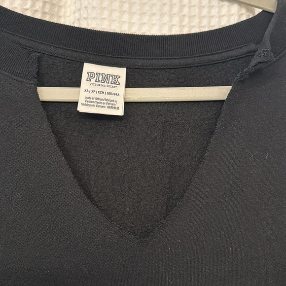 Black vneck cotton sweatshirt - Picture 5 of 5